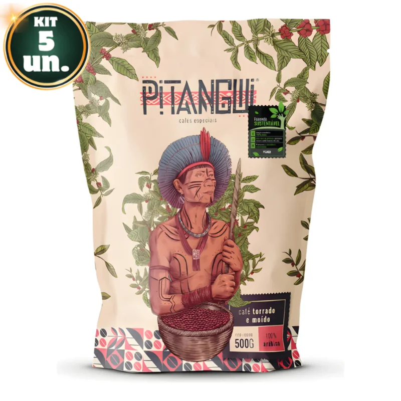 Kit 5 Café Especial Pitangui Em Pó E Grãos 500g